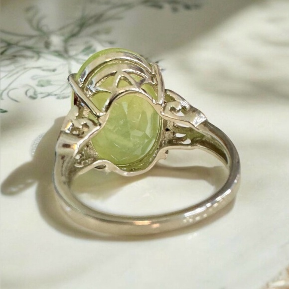 ☀️Rare Australian Golden Prehnite Sterling Silver Ring (7)☀️ - Picture 12 of 14